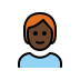 person, dark skin tone, red hair